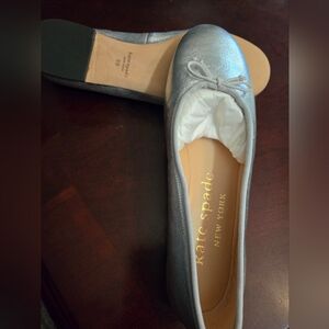 Kate Spade metallic silver ballet flats